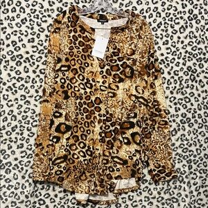 Othyroce Leopard Print Women's Blouse